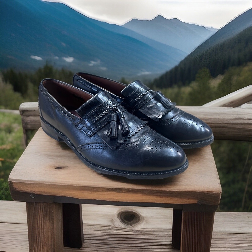 Allen Edmonds Bradenton USA Tassels Loafers Slip Black‎ Dress Shoes - Men's 11 E
